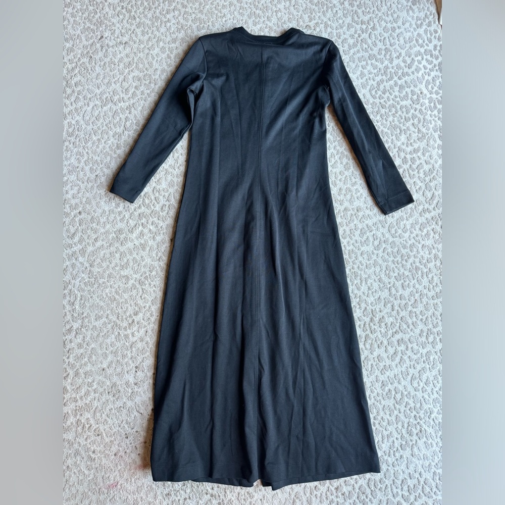 NWOT AYR Serenity Button Down Black 100% Pima Cotton Luxury Midi Dress, size XS - Picture 5 of 5
